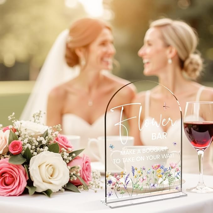 Flower Bar Sign Wedding Decor Clear Acrylic Table Sign - Image 5