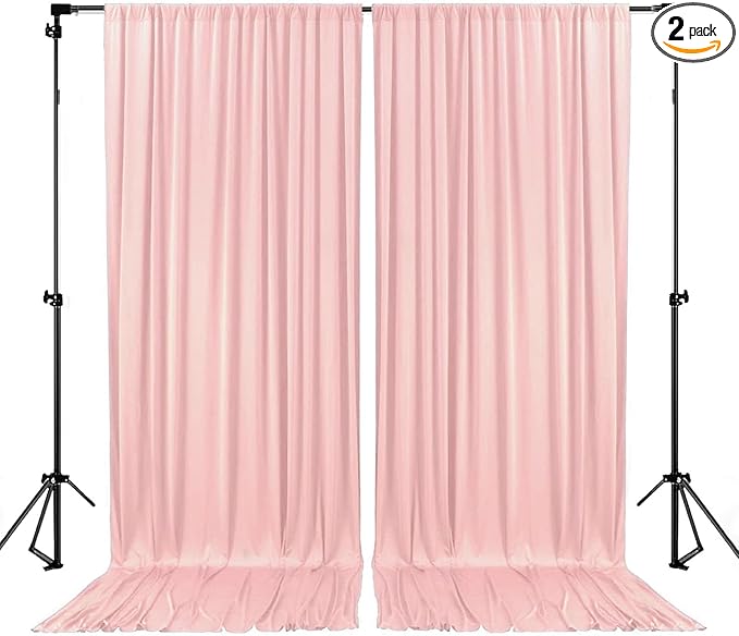 10 x 7 Feet Light Pink Backdrop Curtain by ZEBMOON