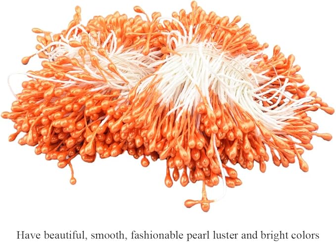 HAHIYO 700pc 3mm Orange Pearl Double Head Flower Pistil - Image 5