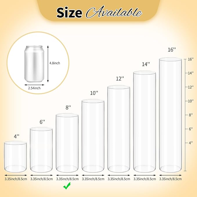 12Pack Glass Cylinder Vases for Centerpieces - Image 3