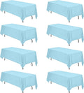BRILLMAX 8 Pack Light Blue Tablecloths 70 x 120 Inch by BRILLMAX