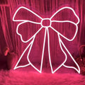 Pink Bow LED Neon Sign, Custom Bedroom Girl's Room Neon Light Sign Home Wall by BELISAMA