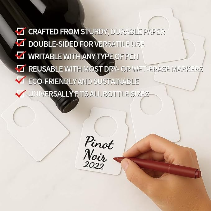 100PCS Wine Bottle Tags –Paper Hanging Cellar Labels - Image 4