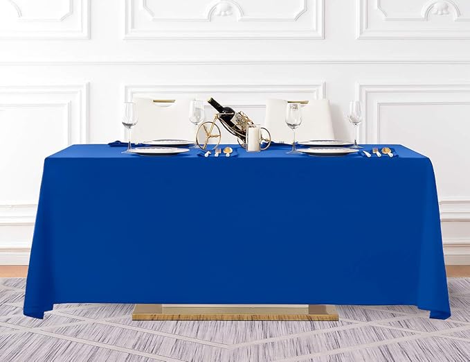 Surmente Blue Tablecloth 90 x 132-inch Rectangular Polyester Table Cloth - Image 6
