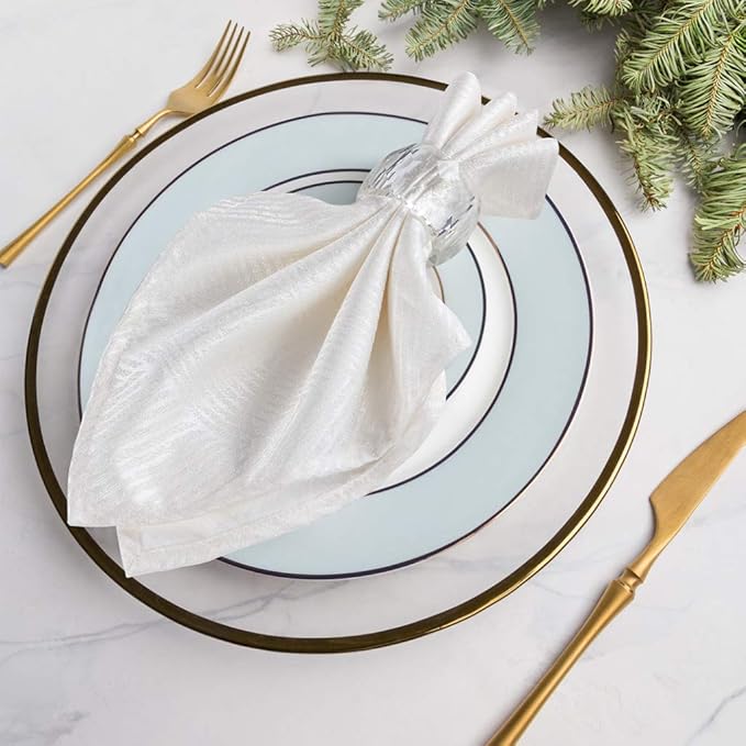 MDLUU 4 Pcs Crystal Napkin Rings, 2.3" Diameter Serviette Buckles, Thanksgiving - Image 4