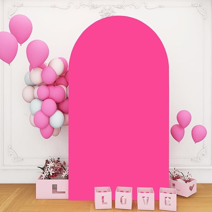 Hot Pink 7.2ft Arch Backdrop Cover by SOMUAUY