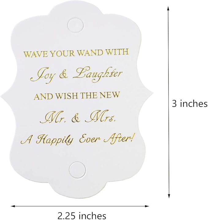 Kingsnow 100 Pack Wedding Ribbon Wand Favor Tags, Ribbon Wands Send Off Tag - Image 4