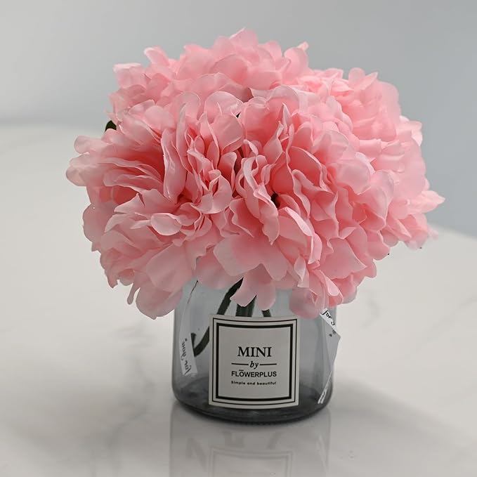 LADADA Artificial Peony and Glass vase Decoration, Used by LADADA