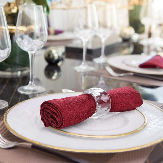 MDLUU 4 Pcs Crystal Napkin Rings, 2.3" Diameter Serviette Buckles, Thanksgiving - Image 6