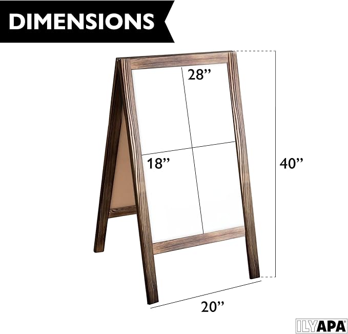 Ilyapa Wooden A-Frame Whiteboard Sign - Image 2