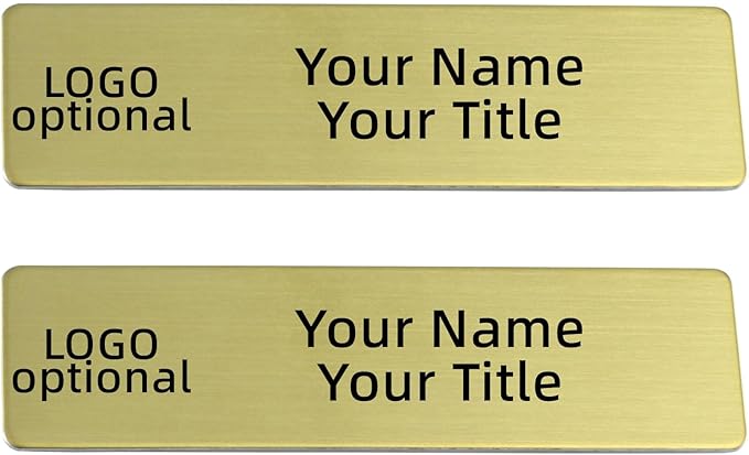 2pcs Stainless Steel Gold Custom Name Tags by QIPAN