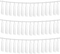 3P White Foil Fringe Metallic Tassel Streamers Banner Tassel Garland by HYSILLA