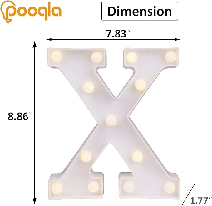 Pooqla LED Marquee Letter Lights Sign, Light Up Alphabet Letter - Image 3