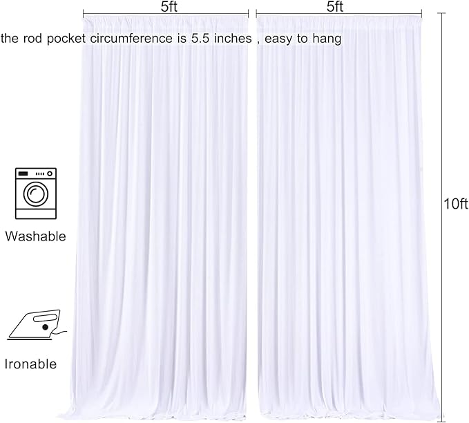 AK TRADING CO. 10 feet x 10 feet Polyester Backdrop Drapes Curtains Panels - Image 6