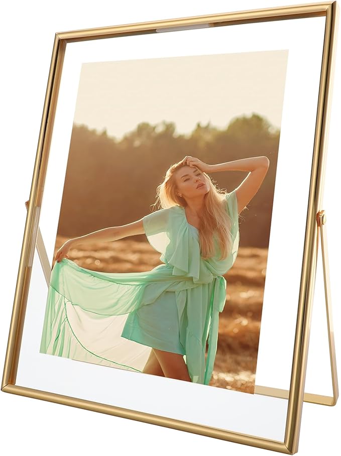 Gold Floating Frame, For Picture 7x9, Tabletop Photo Frames, Classy Gift For by AhaGoOfficial