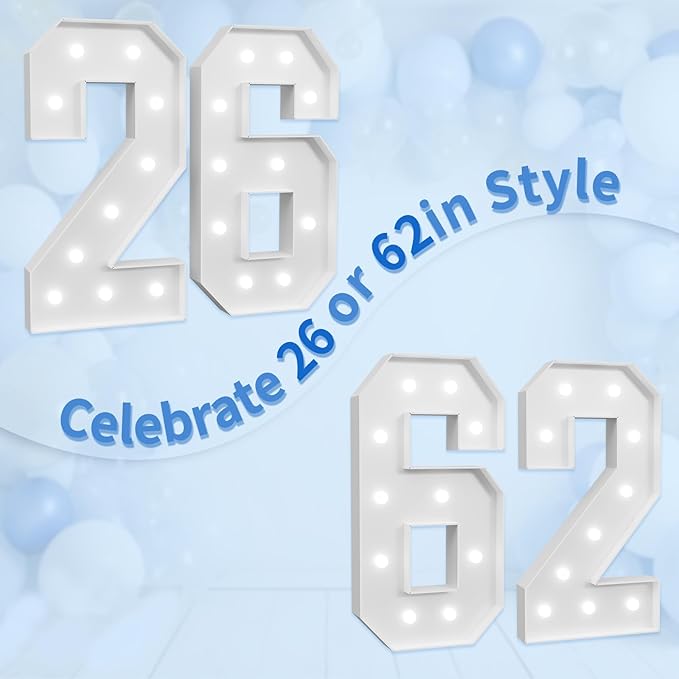 Marquee Numbers Large 26th-Birthday Decorations: 2026 Graduation Decoration 4ft - Image 6