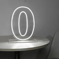 Number 0 Neon Sign Light, 16.54" Cool White USB Battery Powered Led Neon Sign by LIYUNEON