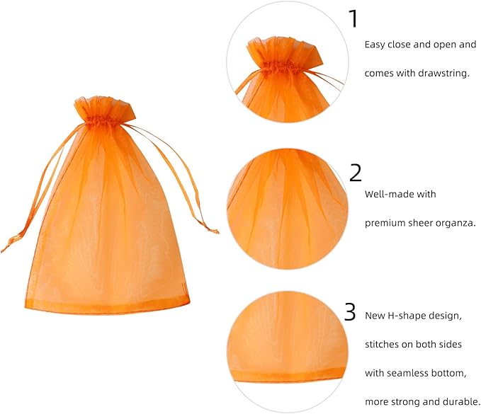 Wudygirl 100PCS 5X7 Inch Organza Bags - Image 2
