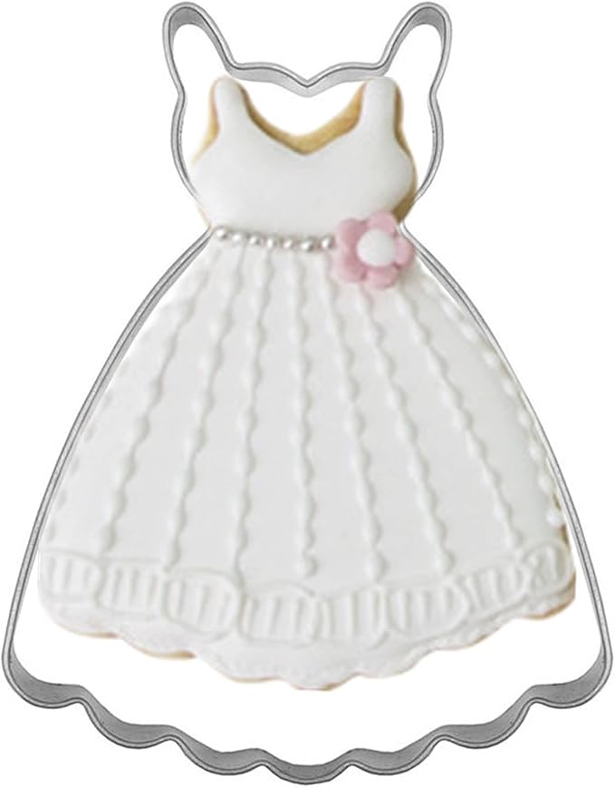 Large Size Dress Shaped Cookie Cutter, Stainless Steel Suspenders Princess by ComaisDaily