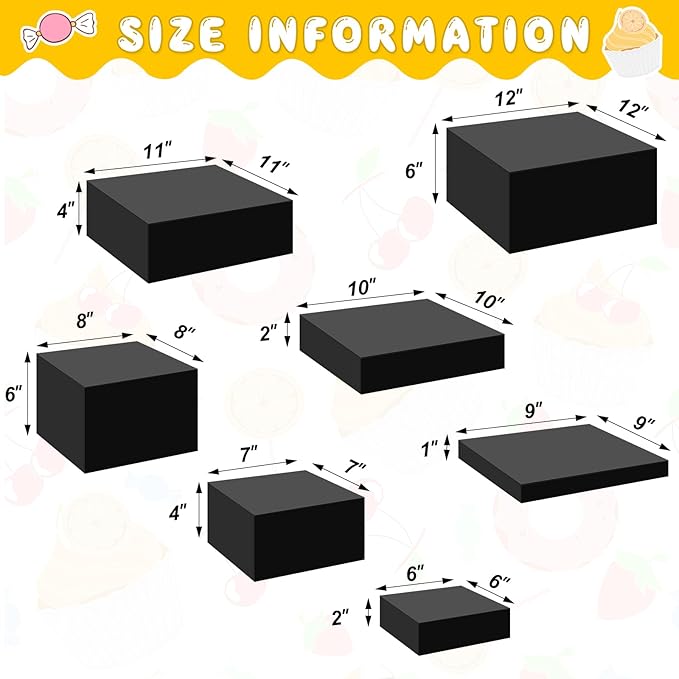 Leinuosen 7 Pcs Large Buffet Risers Set 6" to 12" Acrylic Display Box Catering - Image 2