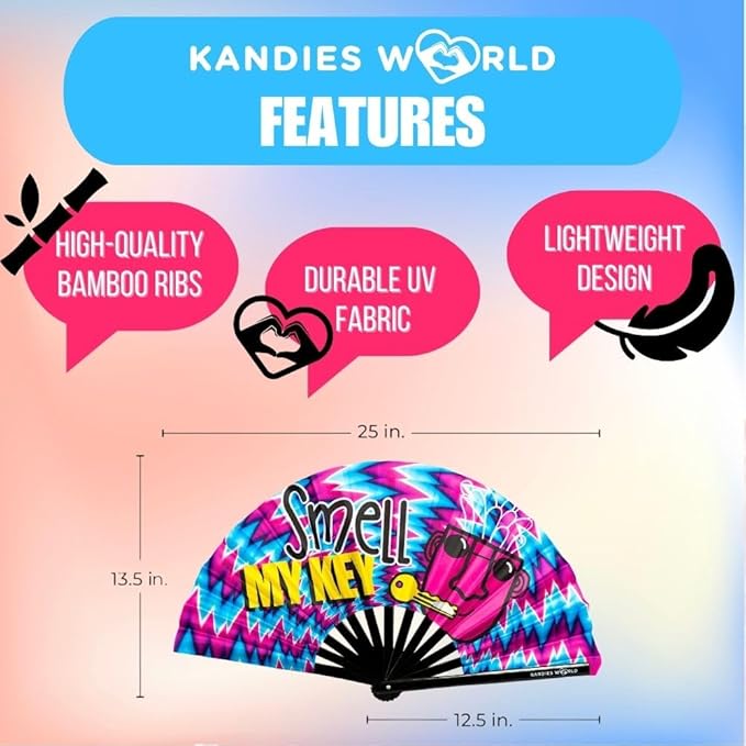 Kandies World Custom Festival Folding Hand Fan - Image 2