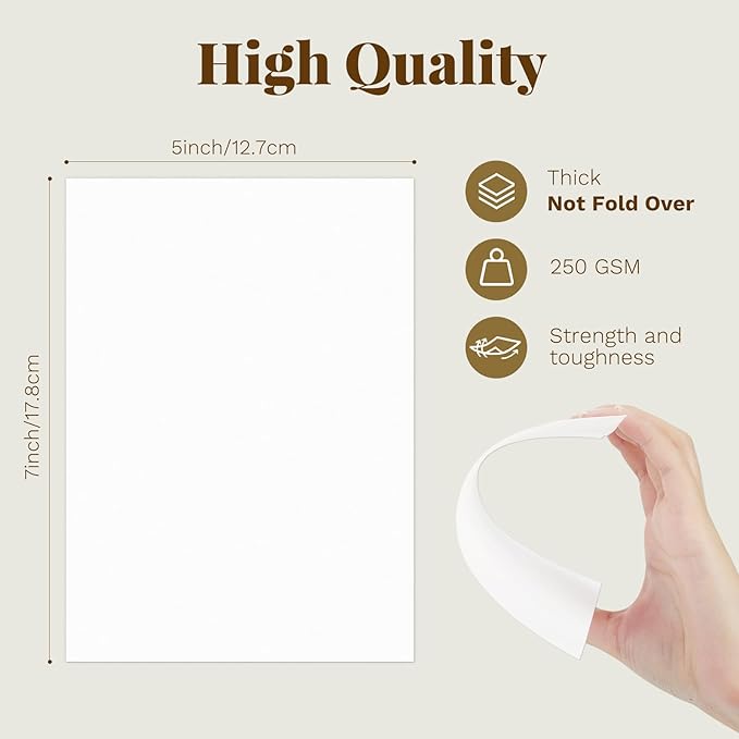 Goefun Blank Note Cards and Envelopes 5 x 7 Flat Cardstock and A7 Envelopes - Image 2