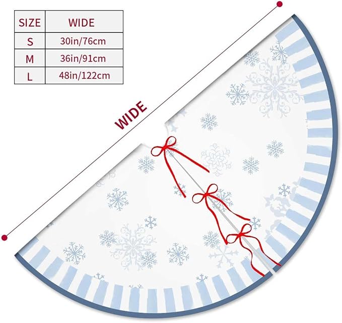 Let It Snow Snowman Christmas Tree Skirt 48 Inches, Winter Xmas Tree Mat - Image 3