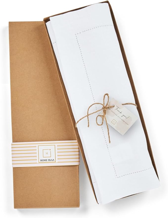 100% Pure Linen White Placemats 14 x 19 Inch - Image 3