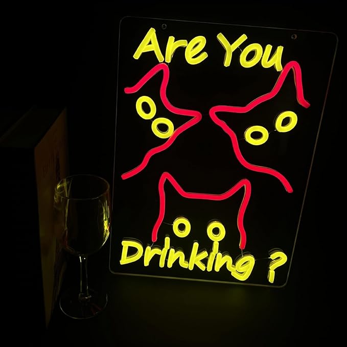 Are You Dringking Neon Sign Cat Neon Sign - Image 4