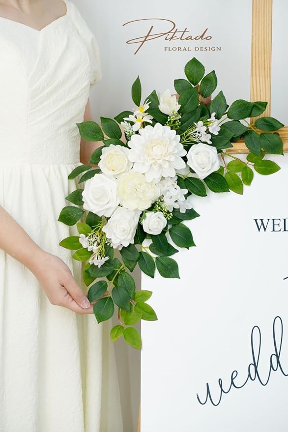 Wedding decor Welcome Sign Flower Backdrop Garland - Image 7