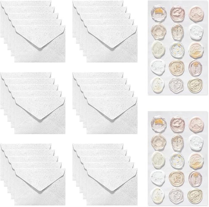 30 Pieces A6 Envelopes with 30 Seal Stickers, 6.32 x 4.45 inch Envelopes by Youteer