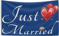 Just Married Flag Banner Outdoor Indoor Decoration Flag 3x5 FT Double Stitched by Kisstarry