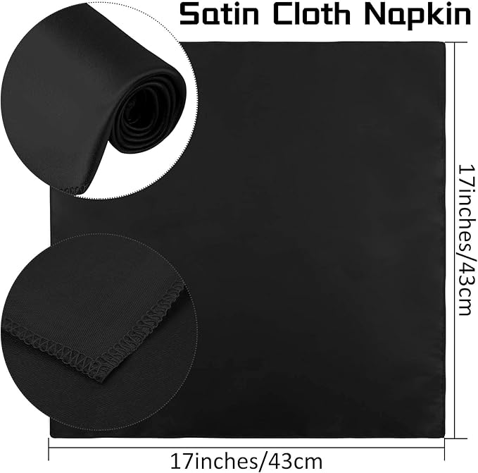 ANECO 12 Pieces Satin Napkins Soft Dinner Napkins Square Table Napkins 17 x 17 - Image 2
