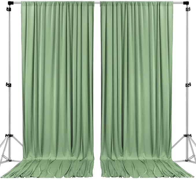 AK TRADING CO. 10 feet x 10 feet Sage IFR Polyester Backdrop Drapes Curtains by Fabrics%7CEventDecor%7CCrafts%7CUpholsteryFoam