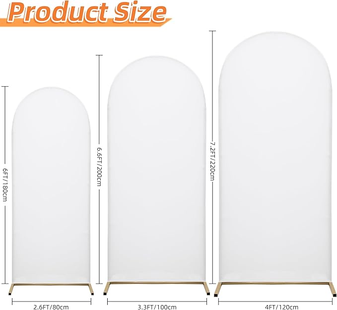 Wedding Arch Frame Cover 7.2FT Arch Background Cover Spandex Fabric Elastic - Image 2
