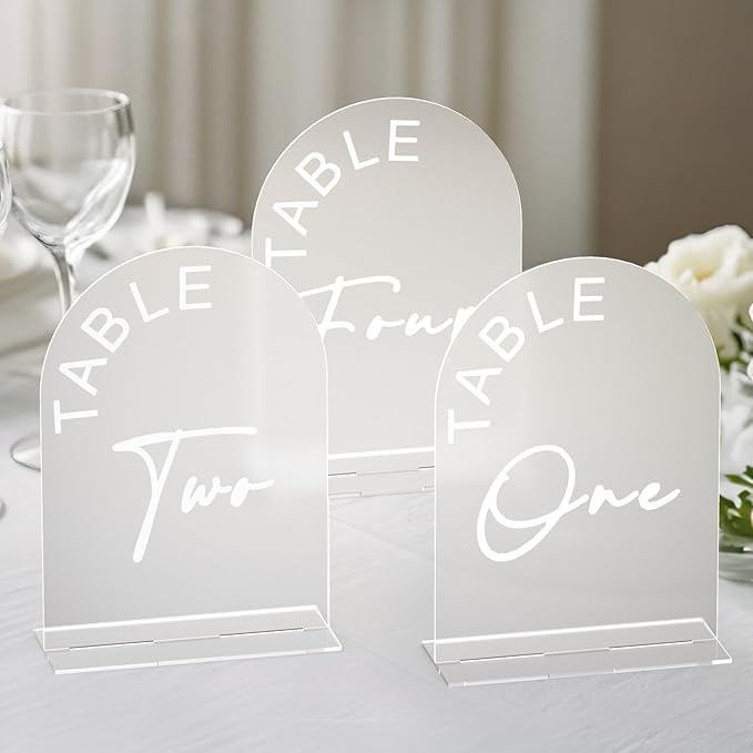 Frosted Arch Wedding Table Numbers 1-25 by KOUDGY