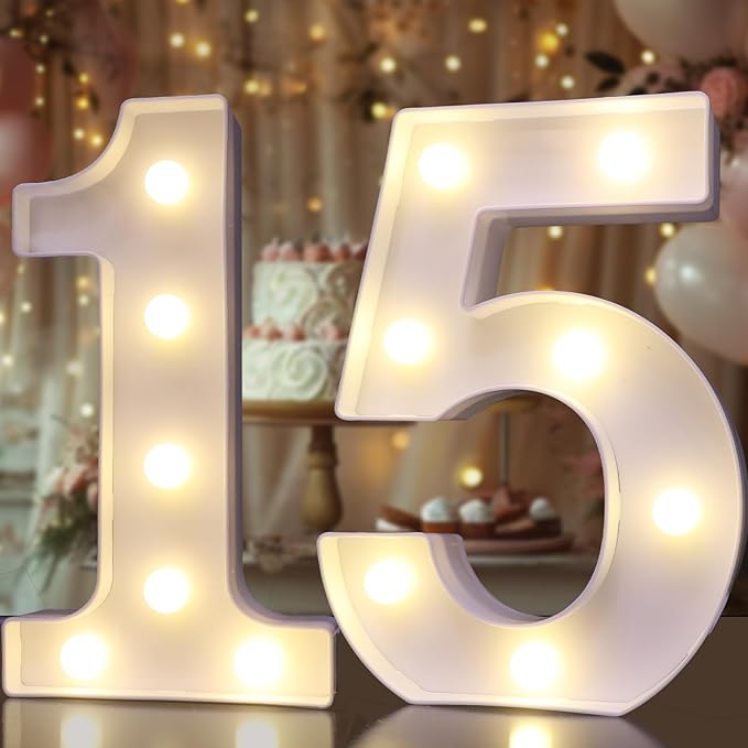 Pooqla Decorative LED Light Up Number Letters, Battery Operated by Pooqla