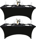 2-Pack 4ft Black Spandex Table Covers by Unknown