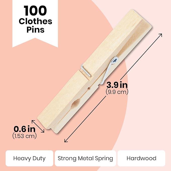 Juvale Wooden Clothespins & Hanging Clips - Image 5