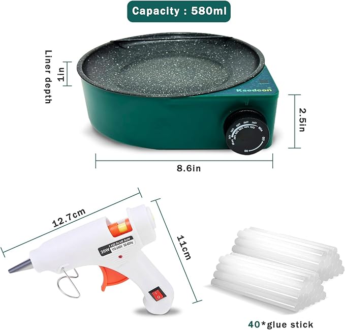 Hot Glue Melting Pot, Electric Floral Dipping Skillet Kit - Image 7