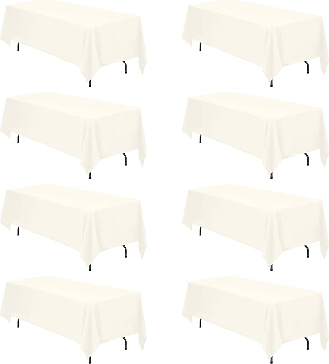 BRILLMAX 8 Pack Ivory Tablecloths 70 x 120 Inch by BRILLMAX