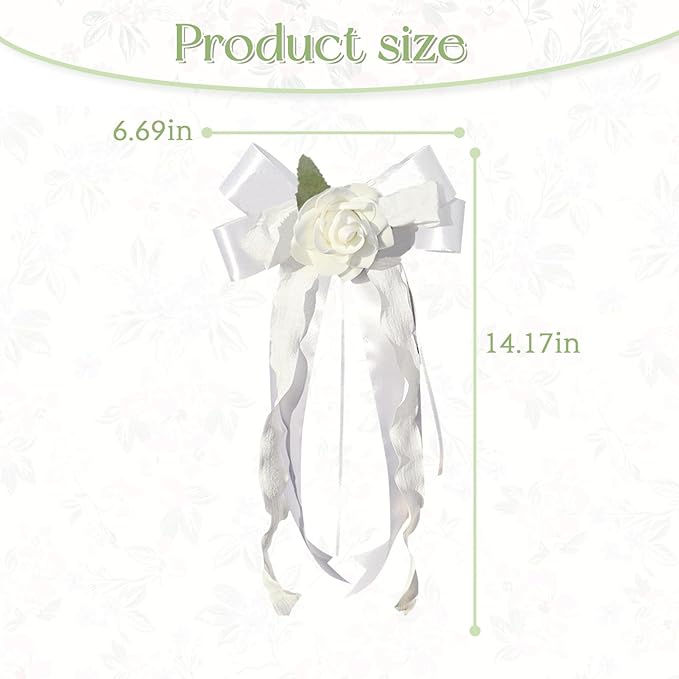 6PCS Wedding Car Door Handle Flowers, Just Married Automotive Decoration - Image 5