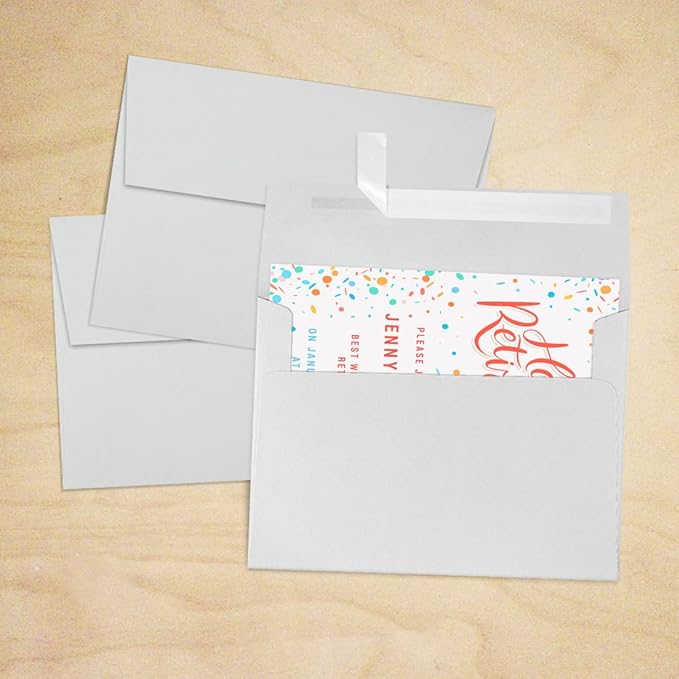 LUXPaper A7 Invitation Envelopes | Peel & Press | 5 1/4" x 7 1/4" | Gray | - Image 7