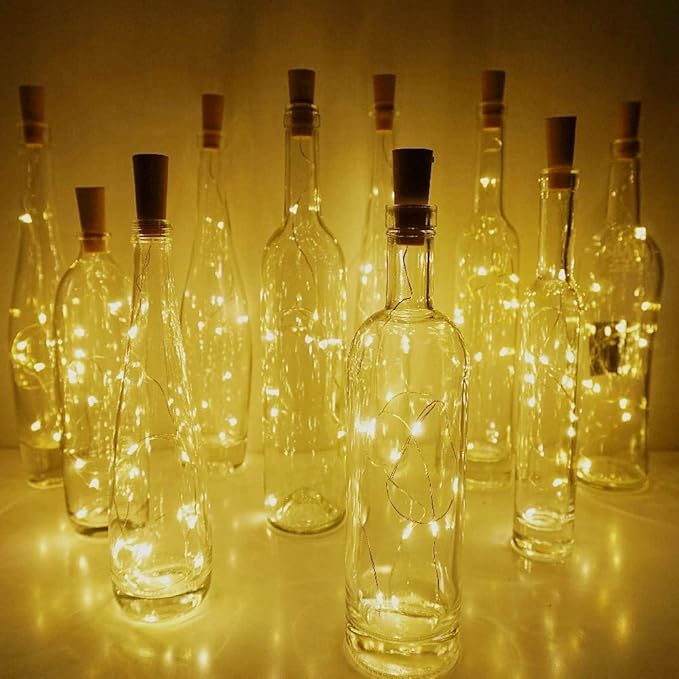 Wine Bottle Cork Lights 15Pack 10 LED/ 40 Inches Battery Operated Cork Shape - Image 5