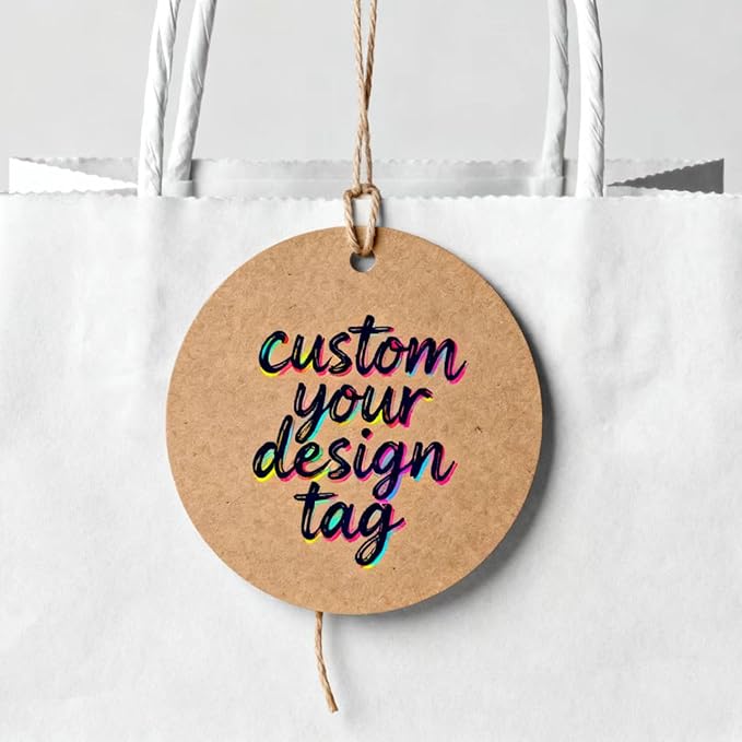 Custom Brown Kraft Paper Tags, Personalized Your Logo and Text Price Hang Tags - Image 9