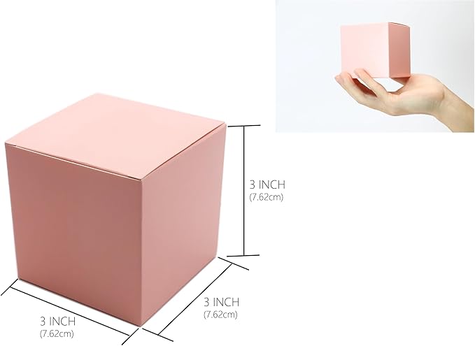 Oletx 25 Pcs Pink Paper Gift Boxes, Small Candy BoxesBulk, Goodie TreatBoxes - Image 2