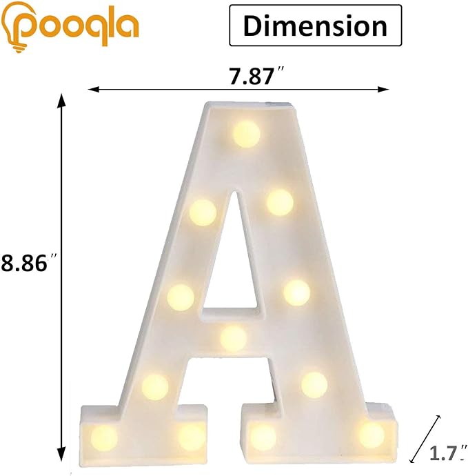 Pooqla LED Marquee Letter Lights Sign, Light Up Alphabet Letter - Image 3