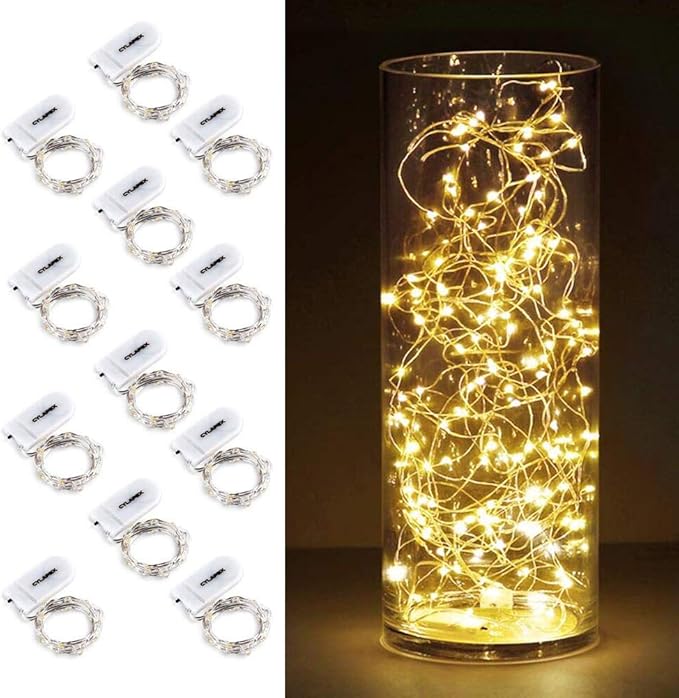 CYLAPEX 12 Pack Fairy Lights String Battery Operated Fairy Lights, 20 LED on - Image 9