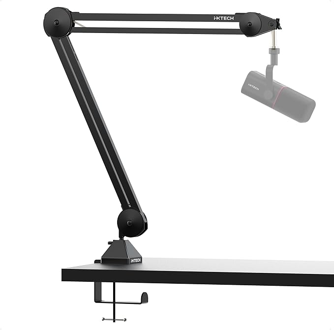 IXTECH Microphone Boom Arm Stand, Heavy Duty Adjustable Mic Stand by I-XTECH