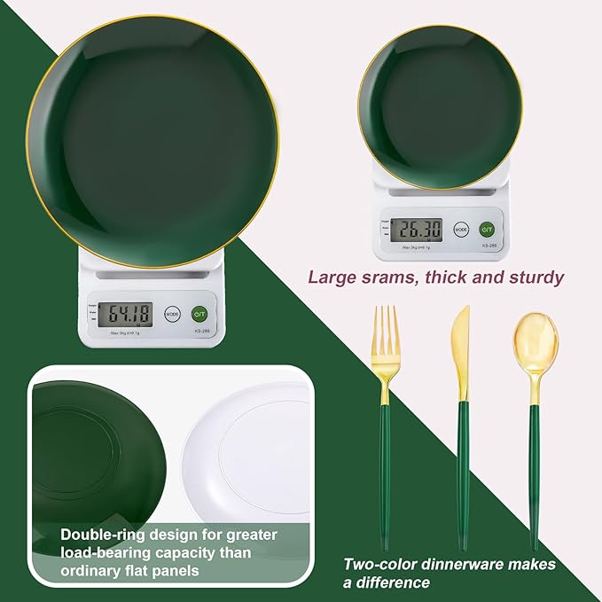 Liacere 150PCS Green Plastic Plates - Image 3